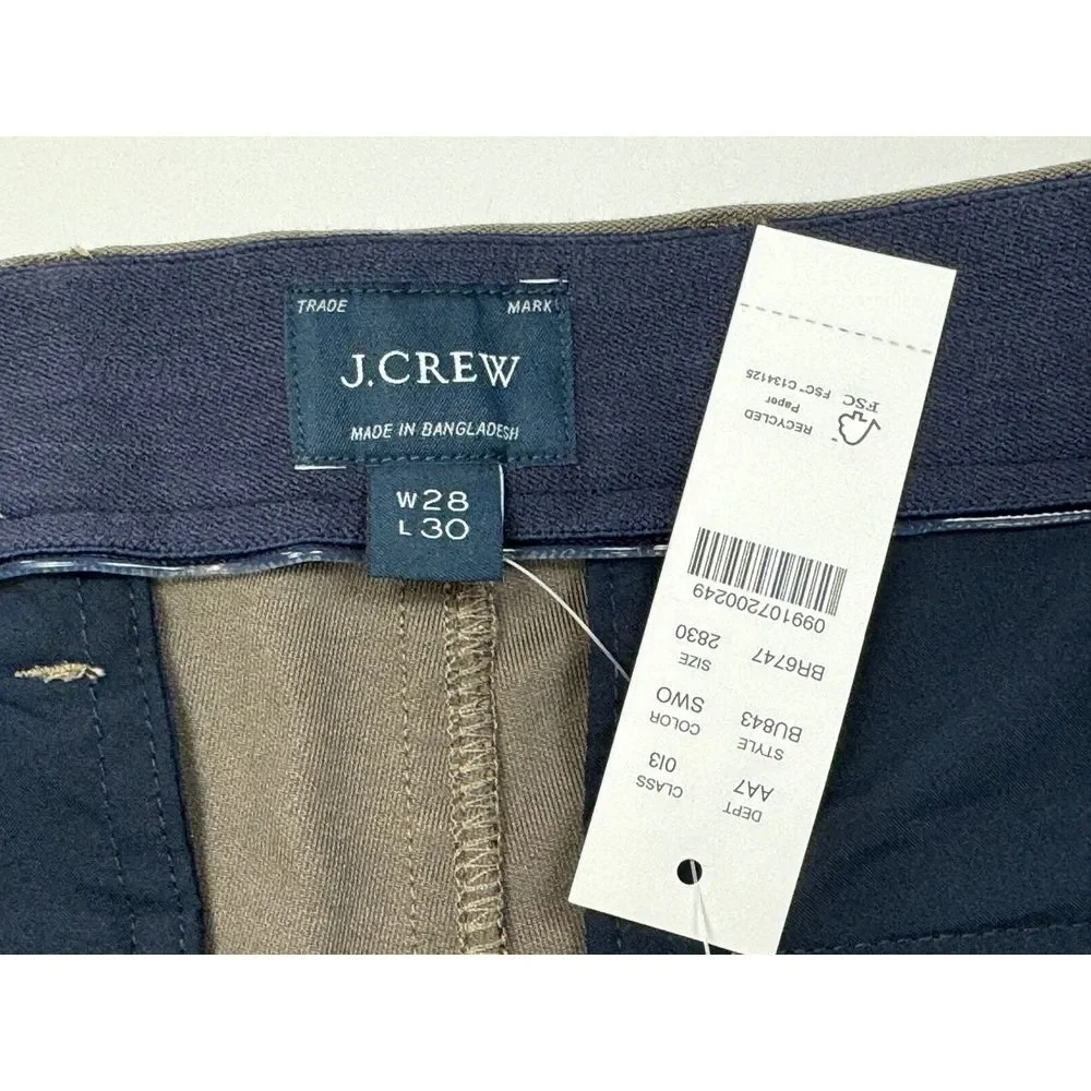 J Crew 484 Slim-fit Midweight Tech Pant Mens‎ 28 30 NWT $118 Stretch Performance